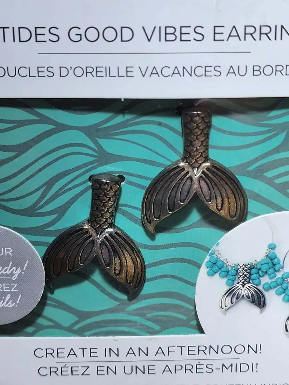 Mermaid Tail Tides Good Vibes DIY Earring Kit Mermaid Tail Horizon Group USA